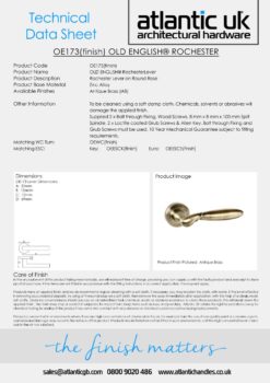 Old English York Lever Door Handle on Round Rose - Distressed Silver OE174DS