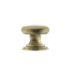 Old English Lincoln Solid Brass Victorian Knob 32mm on Concealed Fix - Antique Brass OEC1232AB