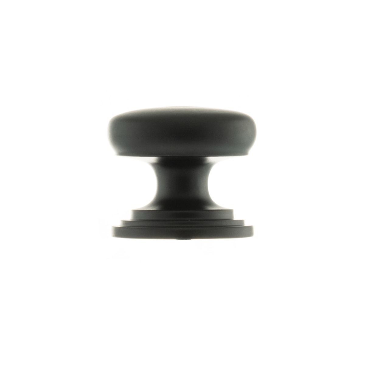 Old English Lincoln Solid Brass Victorian Knob 32mm on Concealed Fix - Matt Black OEC1232MB