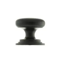 Old English Lincoln Solid Brass Victorian Knob 38mm on Concealed Fix - Matt Black OEC1238MB