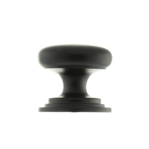 Old English Lincoln Solid Brass Victorian Knob 38mm on Concealed Fix - Matt Black OEC1238MB
