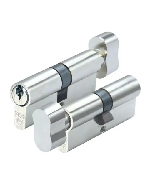 Zoo Hardware P5 60mm Cylinder and Turn Keyed to Differ Polished Nickel P5EP60CTNPE