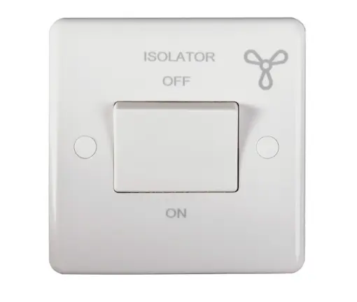 Eurolite Pl3111 Enhance White Plastic 10A 3 Pole Fan Isolator Switch