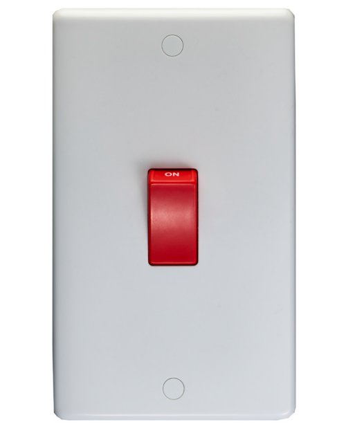 Eurolite Pl3290 Enhance White Plastic 45A Dp Switch Double Plate