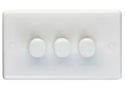 Eurolite Pl3504/32Led White Plastic 3 Gang 2 Way 400W/Led Dimmer Switch