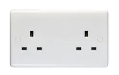 Eurolite Pl4040 Enhance White Plastic 13A 2 Gang Unswitched Socket