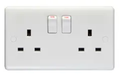 Eurolite Pl4100 Enhance White Plastic 13A 2 Gang Switched Socket Double Pole