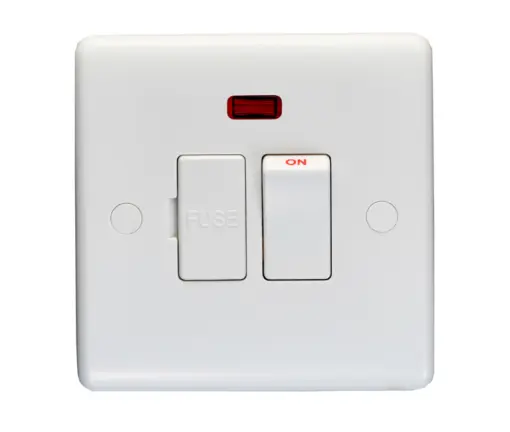 Eurolite Pl4191 Enhance White Plastic 13A Switched Fused Spur Unit With Neon