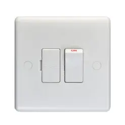 Eurolite Pl4220 Enhance White Plastic 13A Switched Fused Spur Unit With Flex Outlet From Base