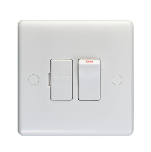 Eurolite Pl4220 Enhance White Plastic 13A Switched Fused Spur Unit With Flex Outlet From Base