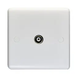 Eurolite Pl4321 Enhance White Plastic Coax Tv Outlet (Non-Isolated)