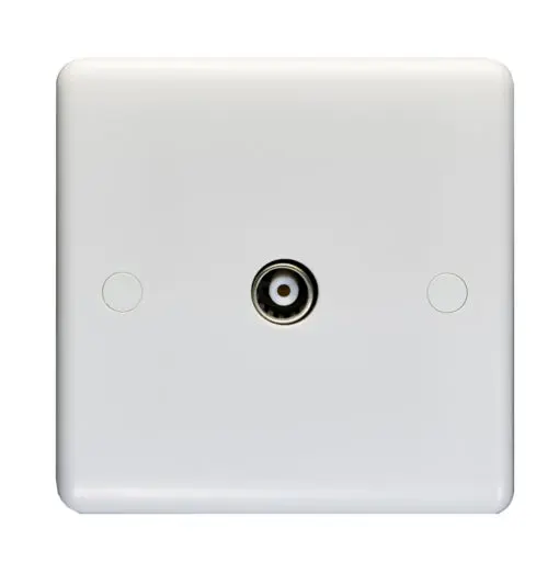 Eurolite Pl4321 Enhance White Plastic Coax Tv Outlet (Non-Isolated)