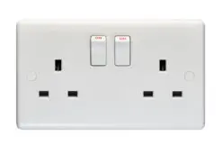 Eurolite Pl4060 Enhance White Plastic 13A 2 Gang Switched Socket Single Pole