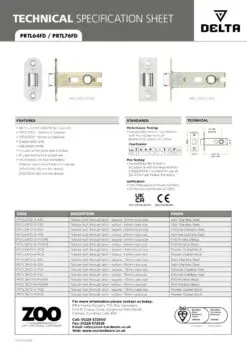 Zoo Hardware PRTL64FD-R-SSS Project Tubular Latch 64mm - UKCA/CE, Radius Forend, Satin Stainless Steel