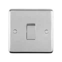 Eurolite Pss20Asw 1 Gang 20Amp Dp Switch Round Edge Polished Stainless Steel Plate Matching Rocker