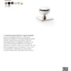 Alexander And Wilks Quantock Cupboard Knob 34Mm On Square Backplate Matt Black AW826-34-BL