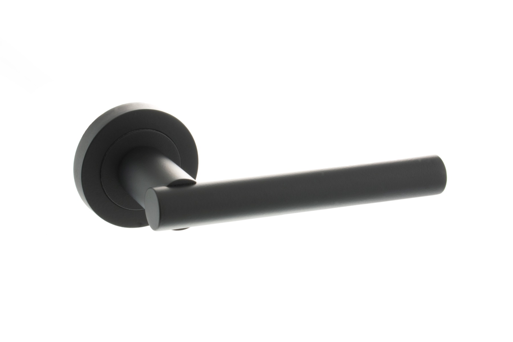 STATUS Nebraska Lever on Round Rose - Matt Black S28RMB