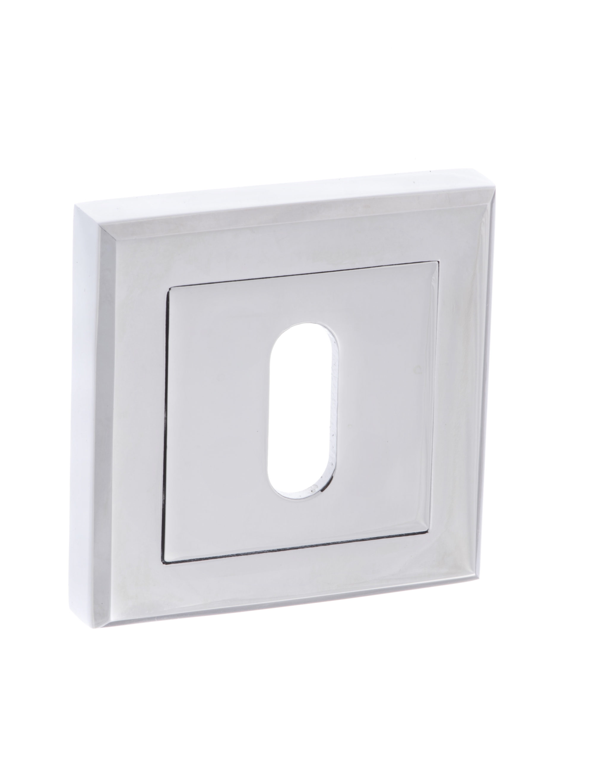 STATUS Key Escutcheon on Square Rose - Polished Chrome