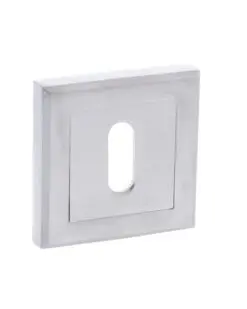 STATUS Key Escutcheon on Square Rose - Satin Chrome