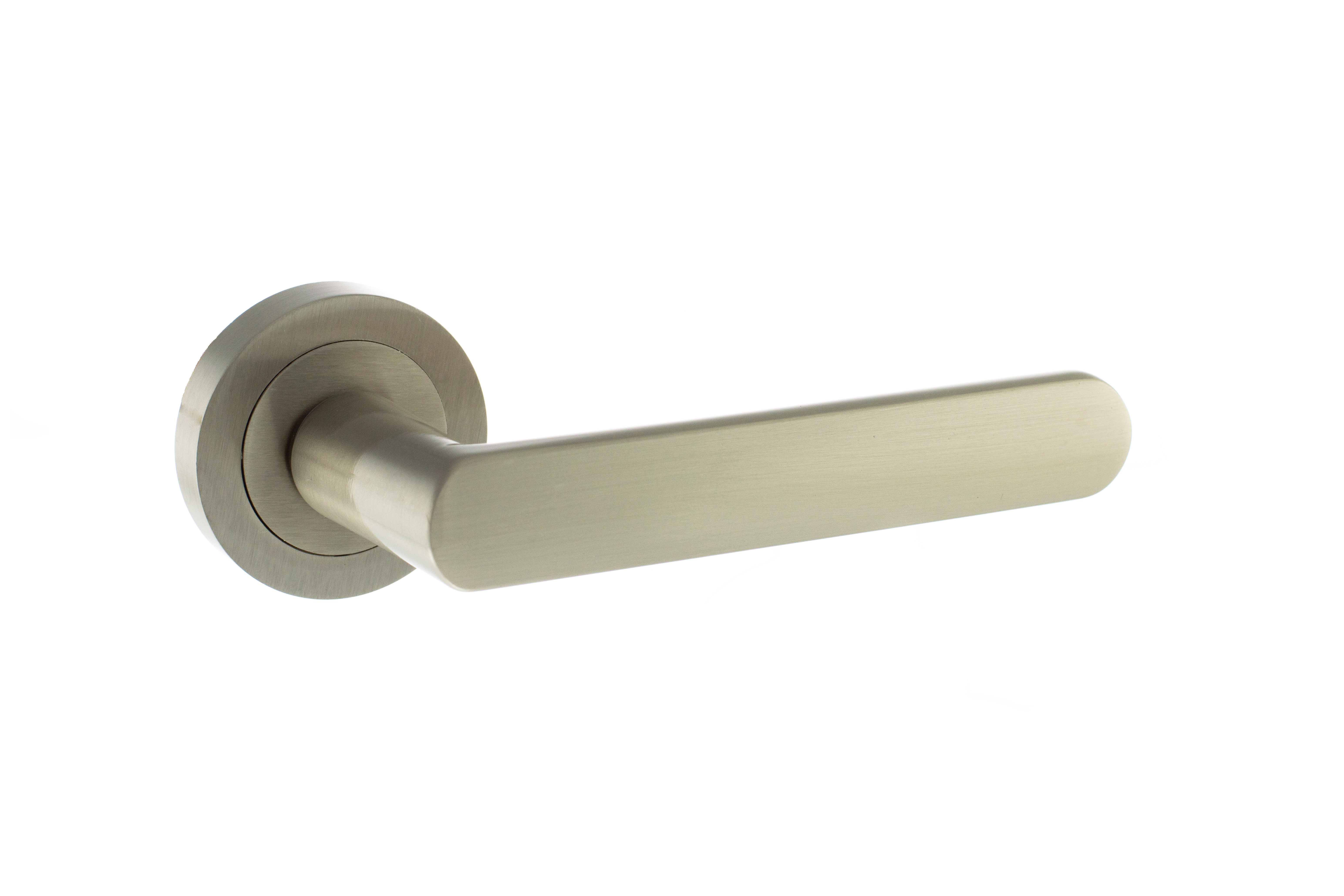 STATUS Michigan Lever on Round Rose - Satin Nickel