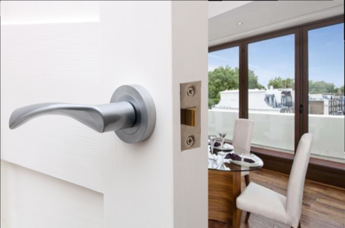 STATUS Colorado Lever on Round Rose - Satin Chrome