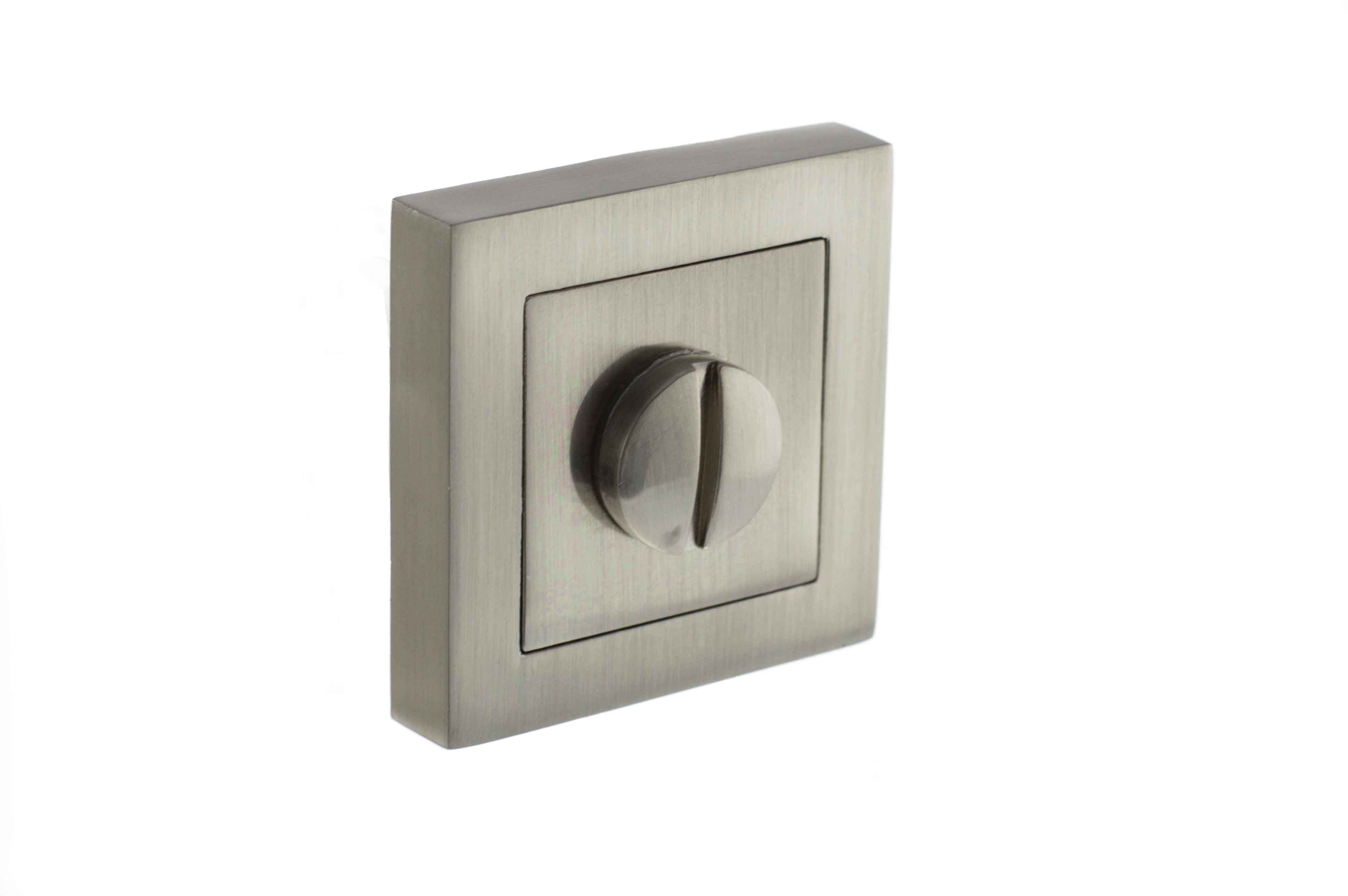 STATUS WC Turn and Release on S4 Square Rose - Satin Nickel