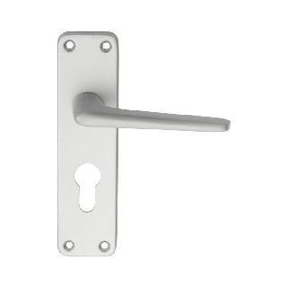 CARLISLE BRASS - SAA21Y ALUMINIUM LEVER ON BACKPLATE - LOCK EURO PROFILE 47.5MM C/C