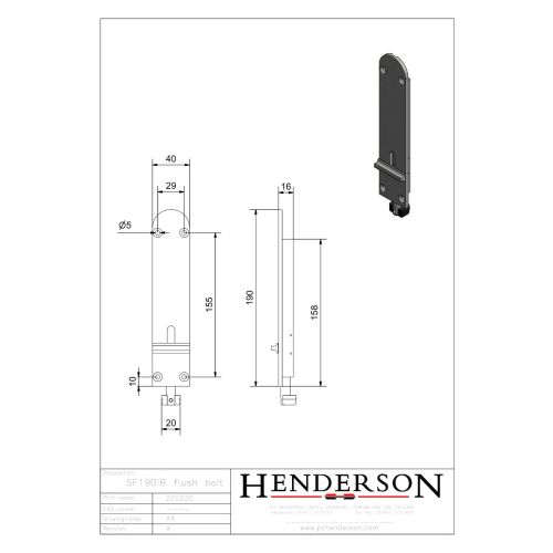 Outward Opening Flushbolts 190mm Polished Chrome