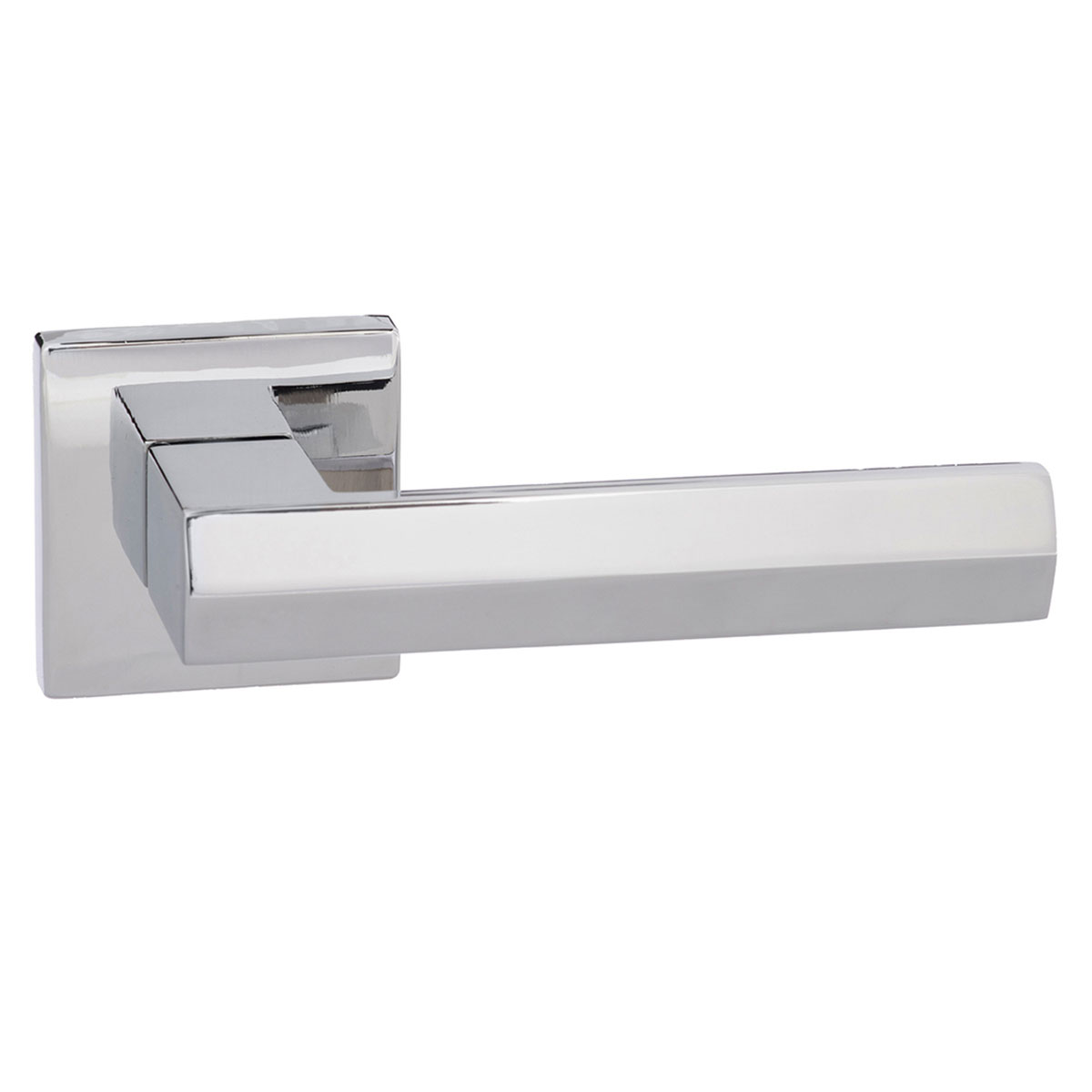 Senza Pari Davoli Designer Lever on Flush Square Rose - Polished Chrome SP216PC