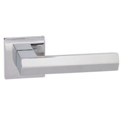 Senza Pari Davoli Designer Lever on Flush Square Rose - Satin Nickel