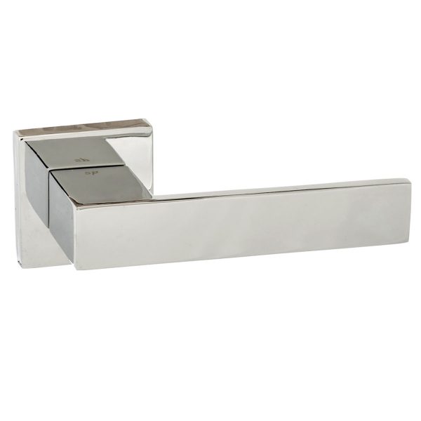 Senza Pari Panetti Designer Lever on Flush Square Rose - Polished Chrome