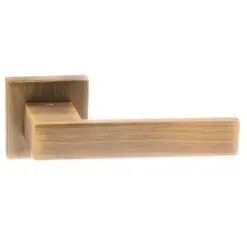 Senza Pari Panetti Designer Lever on Flush Square Rose - Weathered Antique Bronze