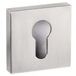 Senza Pari Euro Escutcheon on Flush Square Rose - Satin Nickel