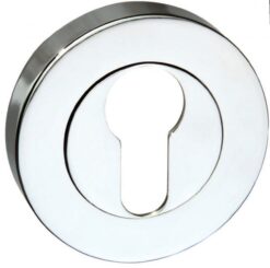 Senza Pari Euro Escutcheon on Round Rose - Polished Chrome