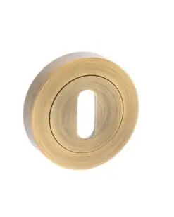 Senza Pari Key Escutcheon on Round Rose - Weathered Antique Bronze