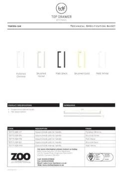 Zoo Hardware TDFPS-128-BG Square Block Cabinet handle 128mm CTC Brushed Gold Finish