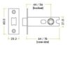 Zoo Hardware PRTL76FD-R-SSS Project Tubular Latch 76mm - UKCA/CE, Radius Forend, Satin Stainless Steel