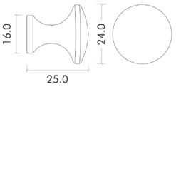 Zoo Hardware TDFK24-PG Round Cabinet knob 24.2mm Dia. Polished Gold Finish