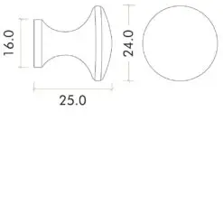 Zoo Hardware TDFK37-BG Round Cabinet knob 37mm Dia. Brushed Gold Finish