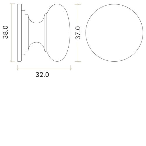Zoo Hardware TDFK37-MW Round Cabinet knob 37mm Dia. Matt White Finish