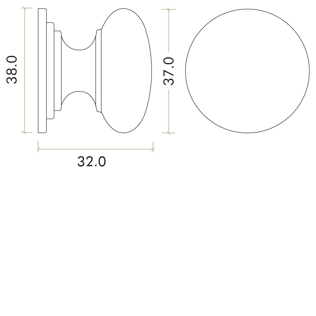 Zoo Hardware TDFK37-MW Round Cabinet knob 37mm Dia. Matt White Finish