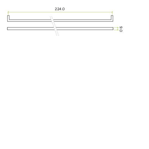 Zoo Hardware TDFPS-224-MW Square Block Cabinet handle 224mm CTC Matt White Finish