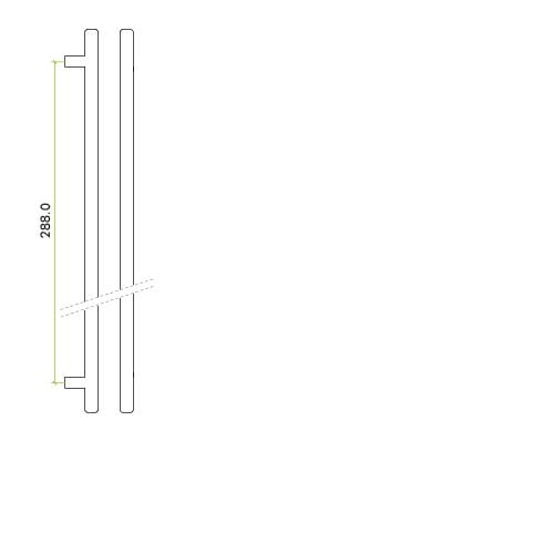 Zoo Hardware TDFPT-288-348BG T Bar Cabinet handle 288mm CTC, 348mm Total length Brushed Gold Finish