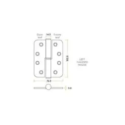 Zoo Hardware VLHR243RS Grade 11 Lift Off Hinge Stainless Steel - Radius - Grade 201 - 102 x 76 x 3mm - Right Hand Satin Stainless