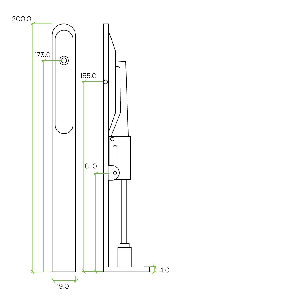 Zoo Hardware ZAS03RPVDSB Door Handle Action Flush Bolt Favo Satin Brass- Radius 20 x 200mm