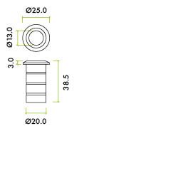 Zoo Hardware ZAS14-PCB Dust socket for flush bolt-concrete 20x38mm - Black Finish