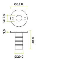 Zoo Hardware ZAS14A-ETB Dust socket for flush bolt-to Suit Wood- Dark Bronze Finish