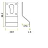 Zoo Hardware ZAS16-PCB Cylinder Latch Pull - Euro Profile - 88mm x 43mm - PCB