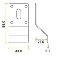 Zoo Hardware ZAS20-FSB Cylinder Latch Pull - Standard Profile - 88mm x 43mm - FSB