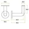 Zoo Hardware ZAS45-PVDSB Handrail Bracket - PVD Satin Brass